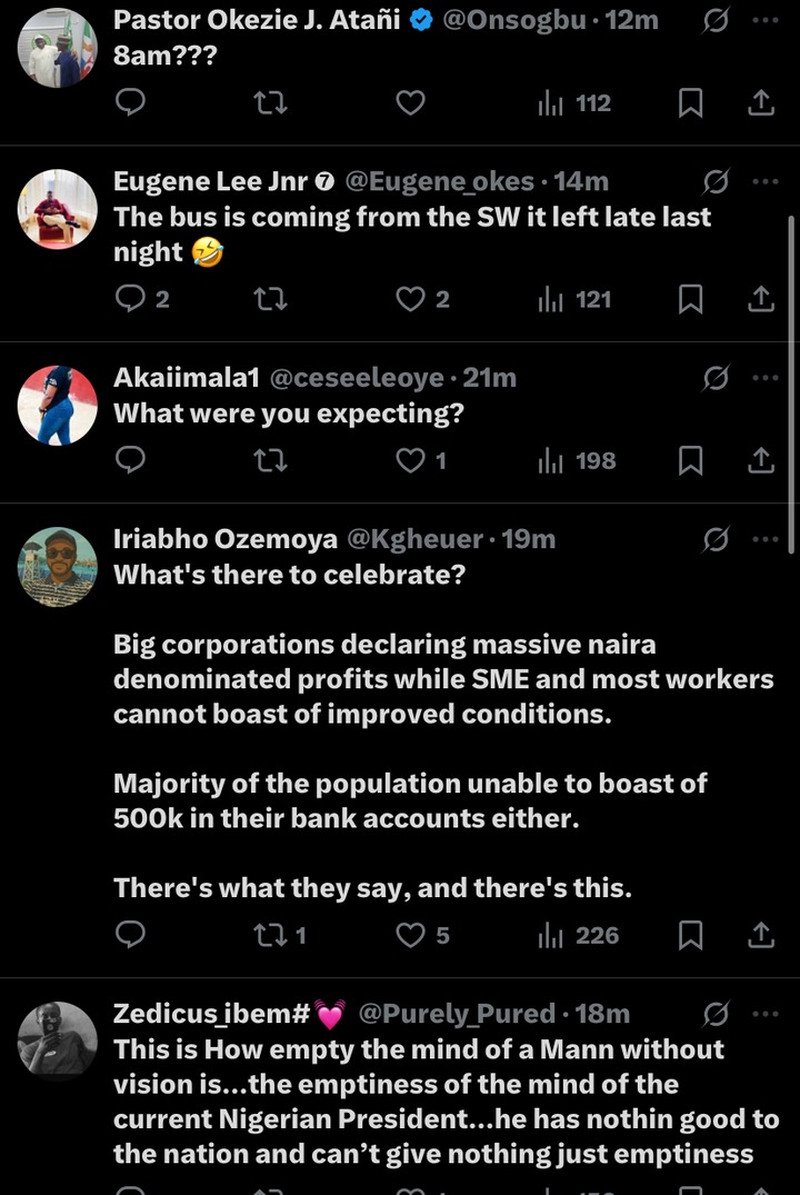 Empty Chairs, Silent Streets:Reactions Trail After Nigeria Workers Snub May Day Celebration in Abuja