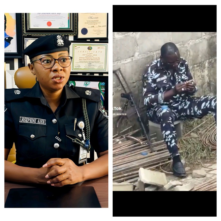 FCT Police PRO Response after seeing video of a Policeman wrapping weed with his AK-47 rifle beside him
