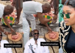Ahah, this is getting serious – Video of 2Baba cutting meat at the market as he set to cook for his wife Natasha surfaces (Watch)
