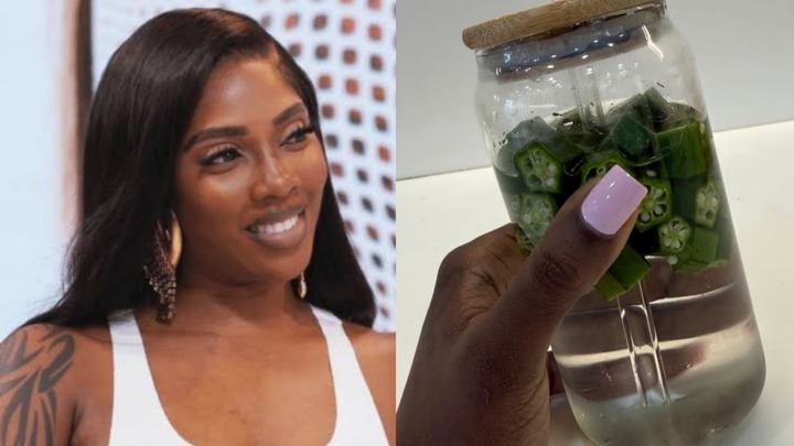 Singer Tiwa Savage Shows Off the Okra Water She Uses To Maintain Her Beauty
