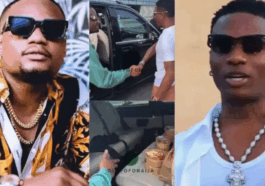 ‘This is how to serve the king’: Wizkid laughs so hard as DJ Tunez surprises him with jollof rice, spaghetti, suya, chicken and others (Video)
