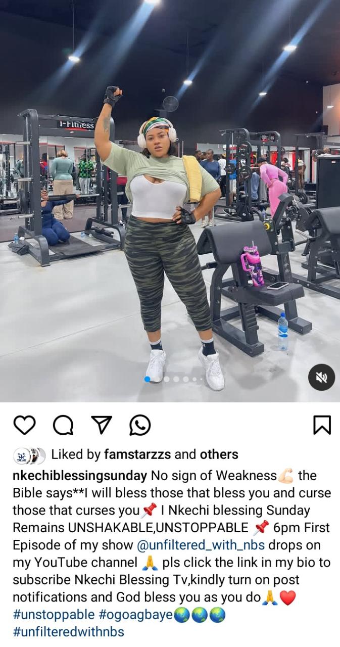“No Sign of Weakness” - Nkechi Blessing Declares as She Shares Her Gym Journey, Inspiring Fans