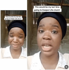 “This would be my last time going to Deeper Life Church” – Lady breaks down after being embarrassed in church