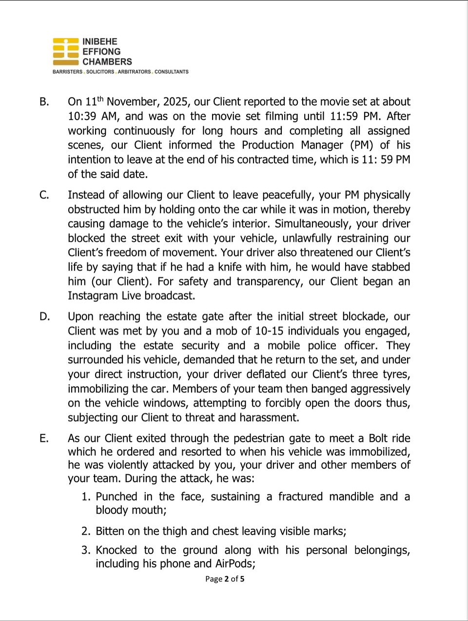 Actor Taye Arimoro drags Peggy Ovire to court demands N100m over alleged assault on movie set