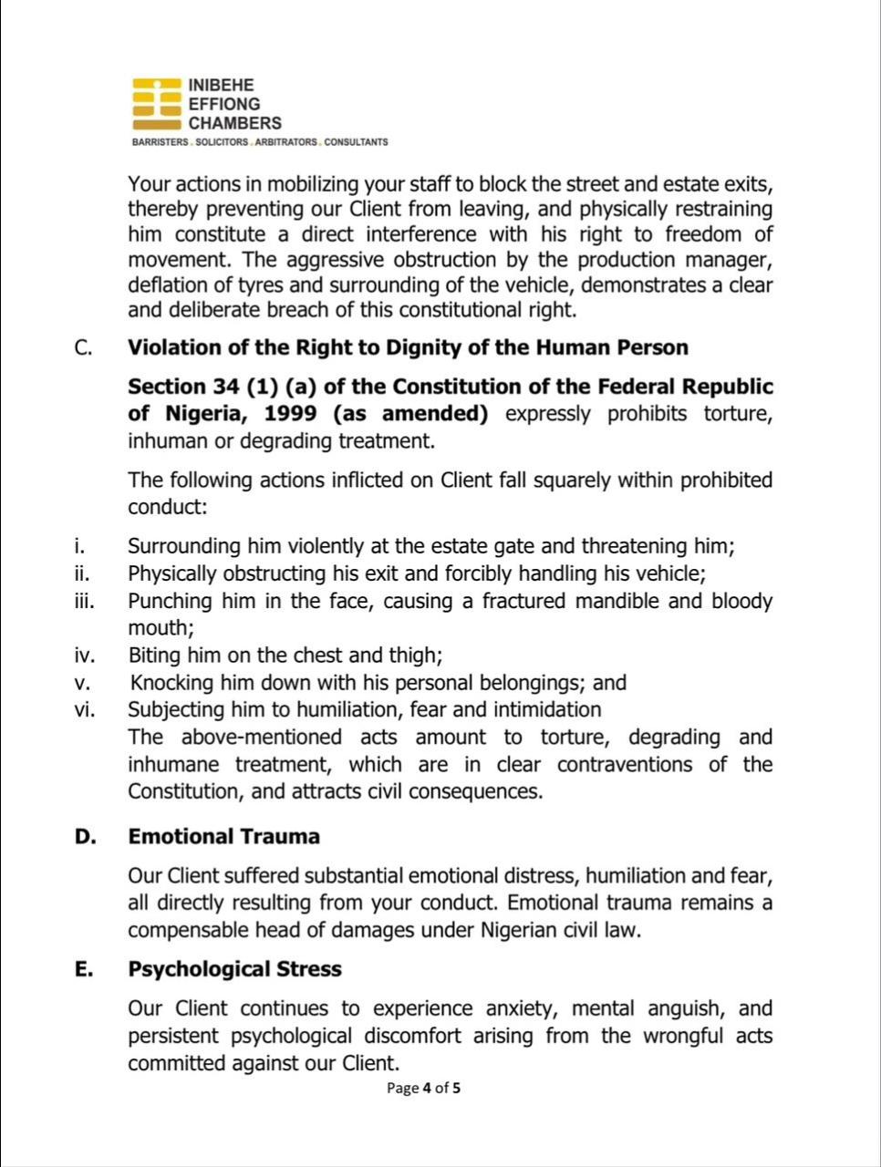 Actor Taye Arimoro drags Peggy Ovire to court demands N100m over alleged assault on movie set