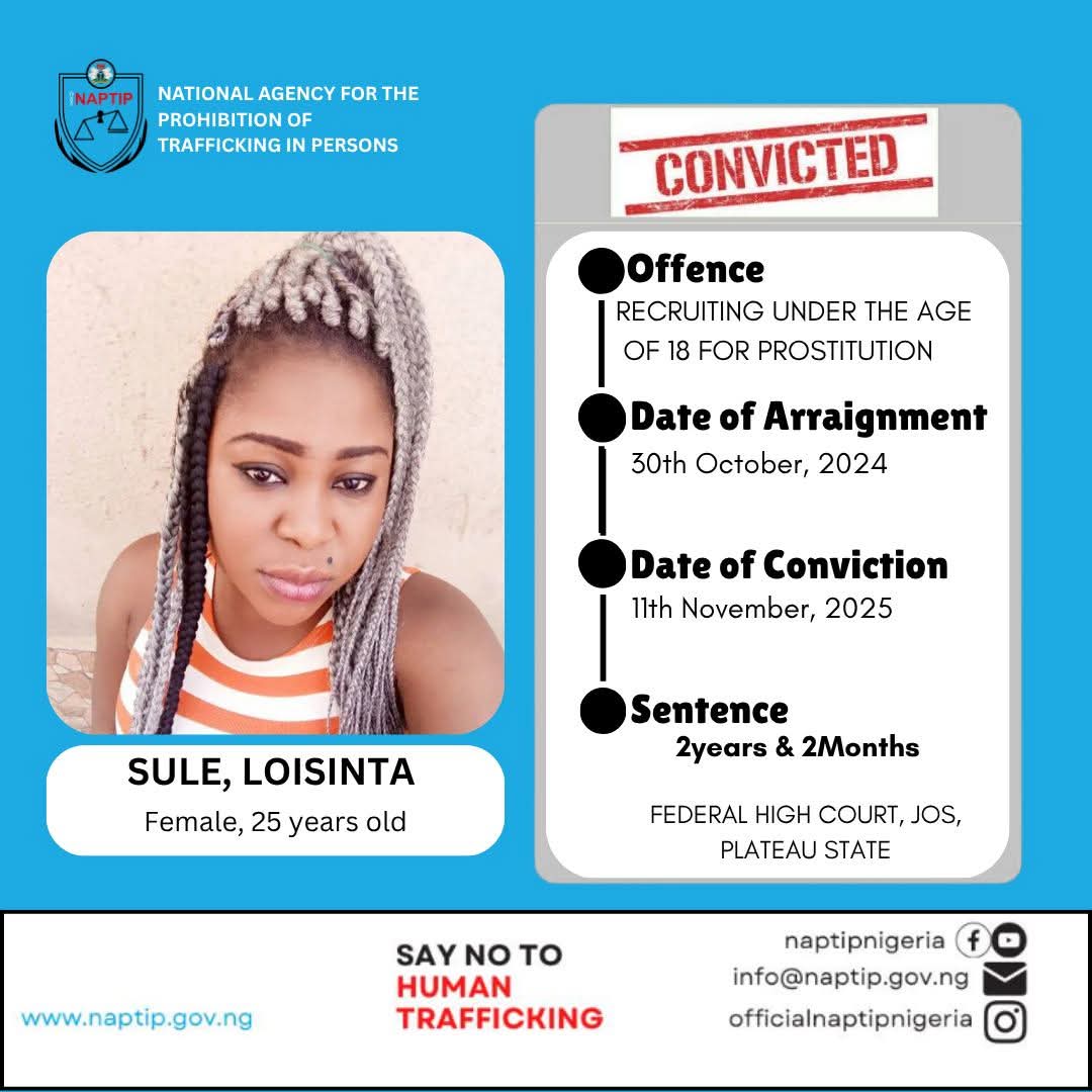 Federal High Court convicts 2 defendants for recruiting minor for prostitution and facilitating foreign travel