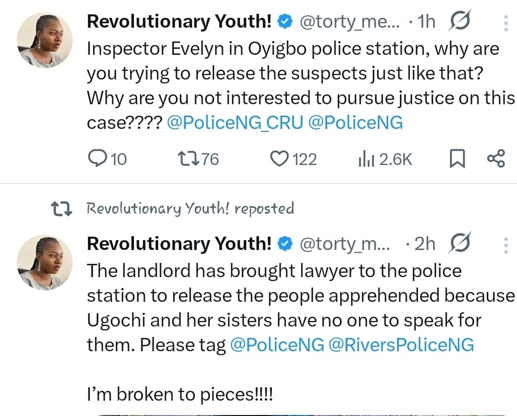 Justice for Ugochi Outrage as young woman is reportedly raped and killed in Port Harcourt family friend calls for police intervention