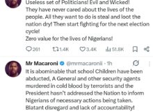 Mr Macaroni questions President Tinubu over Kebbi schoolchildren kidnapping, condemns political leaders in new posts