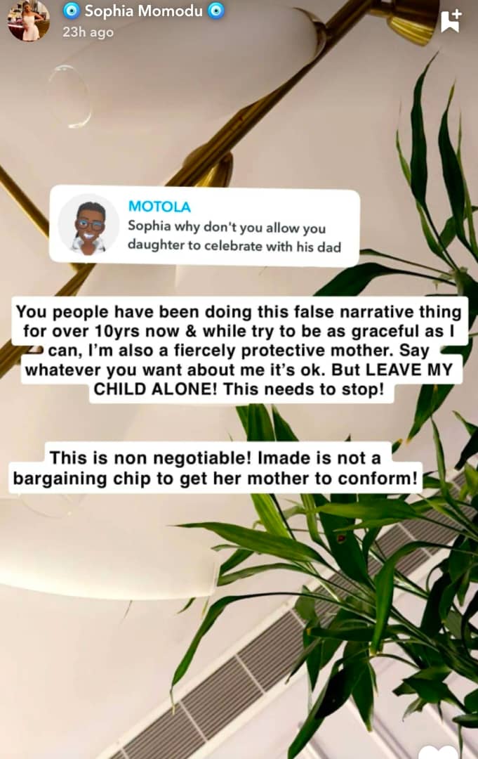 Sophia Momodu clears the air says she didnt stop Imade from attending Davidos birthday