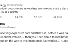 Nostalgia as X-user sparks conversation on fading tradition of Nigerians decorating wedding cars