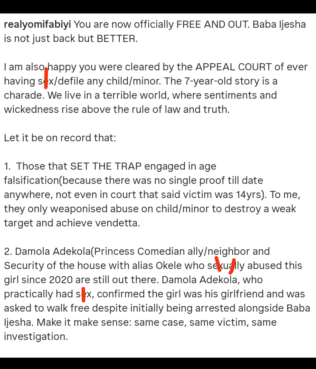 Actor Yomi Fabiyi speaks after Baba Ijeshas release, makes fresh claims about the case
