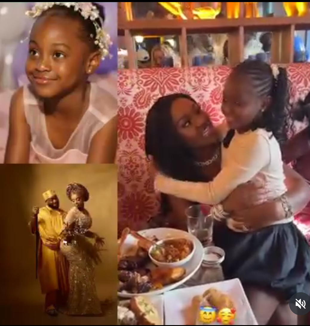 Cute moment between Chioma and Davidos second daughter Hailey