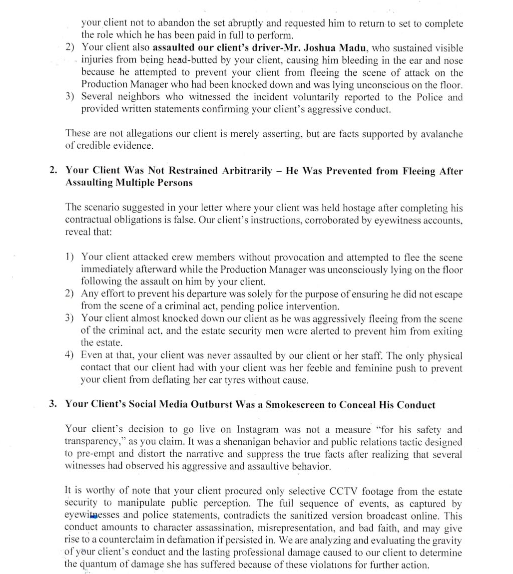 Peggy Ovire fires back at Actor Taiye Arimoro denies all his allegations in fresh legal response