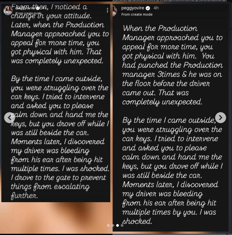 Peggy Ovire shares her side of the story amid altercation with actor Taye Arimoro