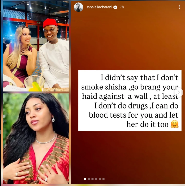 Ned Nwoko's Moroccan wife, Laila, reacts again as she responds to Regina Daniels claims in ongoing family drama