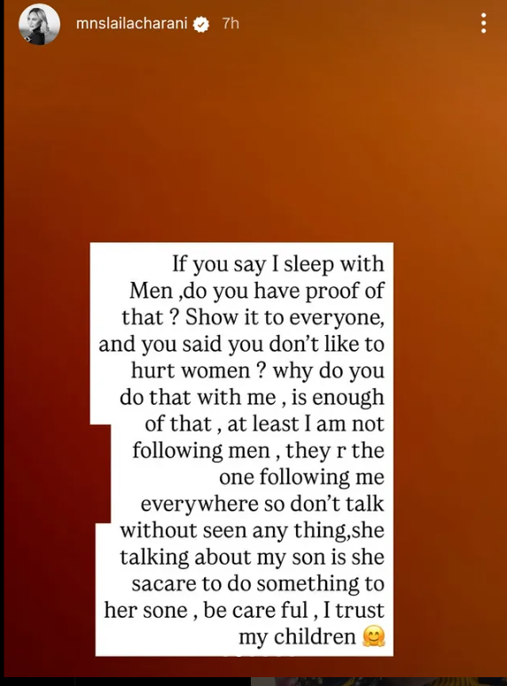 Ned Nwoko's Moroccan wife, Laila, reacts again as she responds to Regina Daniels claims in ongoing family drama