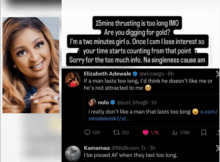 15 minutes is too long!  Actress Etinosa Idemudia shares her opinion on trending s*x talk on X