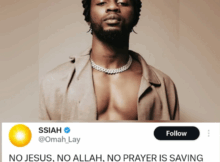 No Jesus, no Allah, no prayer is saving us  Omah Lay fumes as he reacts to the state of the nation