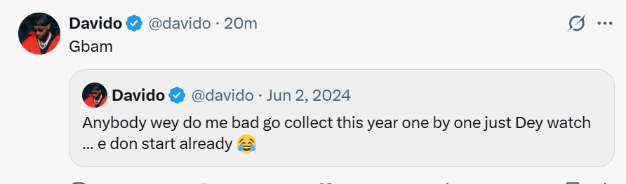 Davido sparks reactions as he drops rounds of cryptic warning messages on X