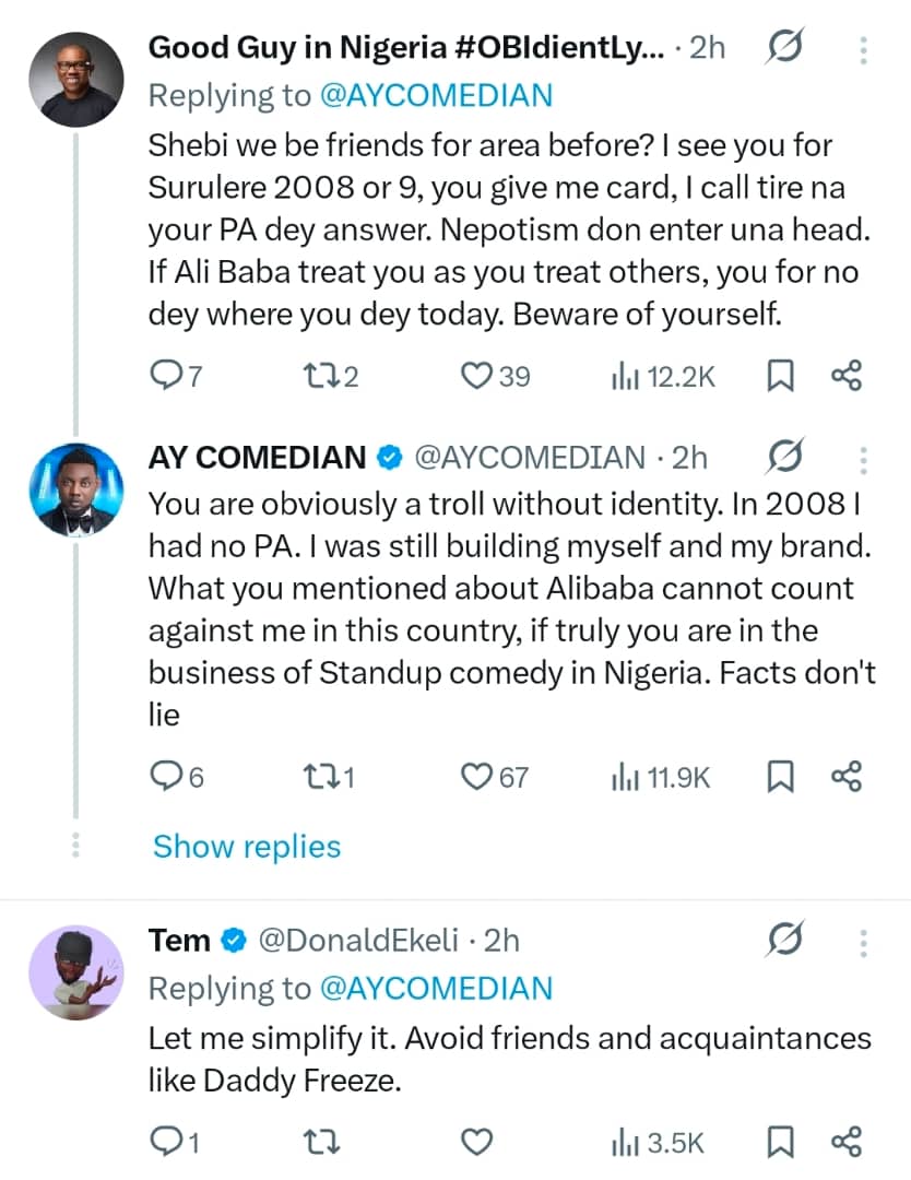 Comedian AY Makun sparks reactions after warning people to beware of friends who chase negative news for clout