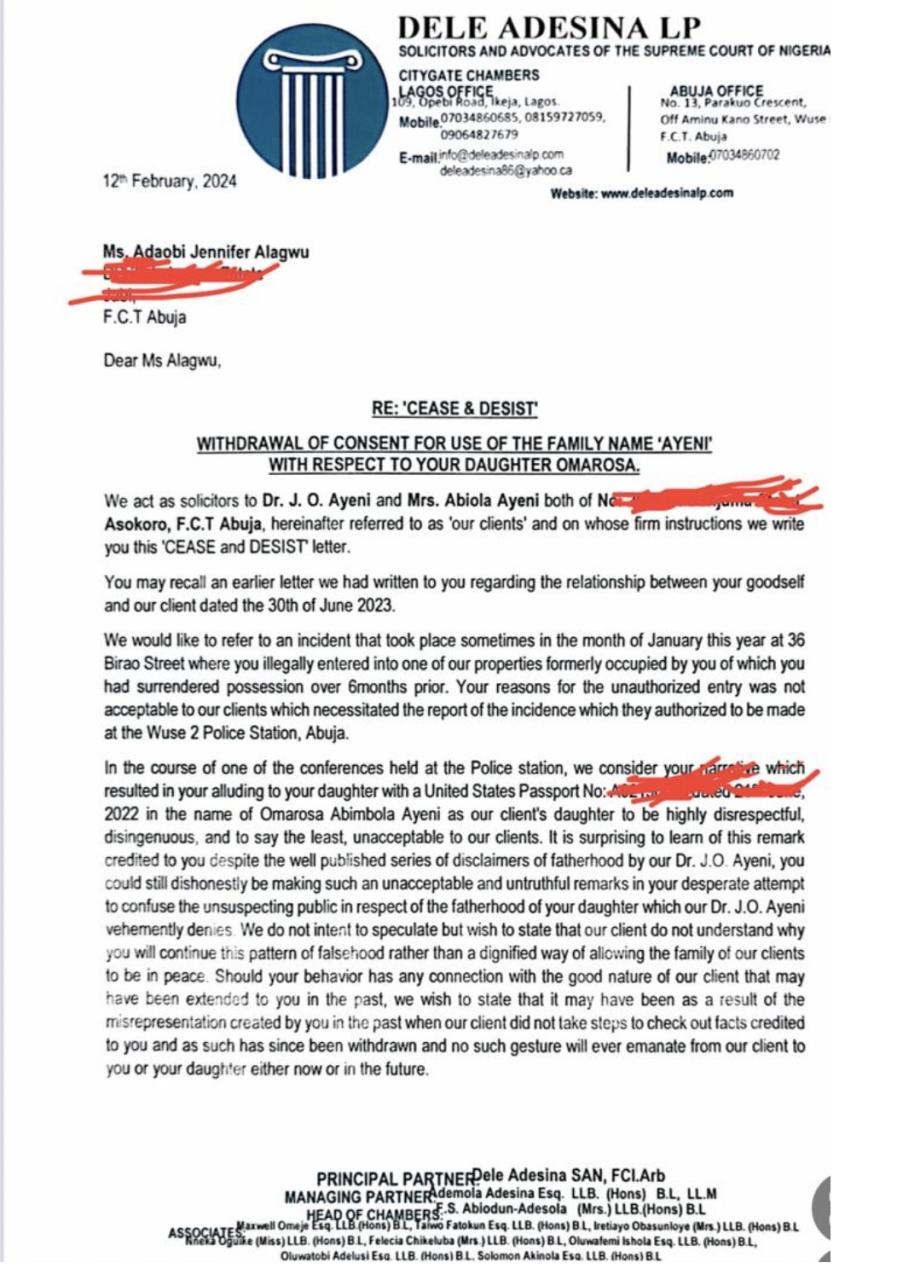 All The Times Tunde Ayeni Legally And Publicly Denounced Adaobi Alagwu