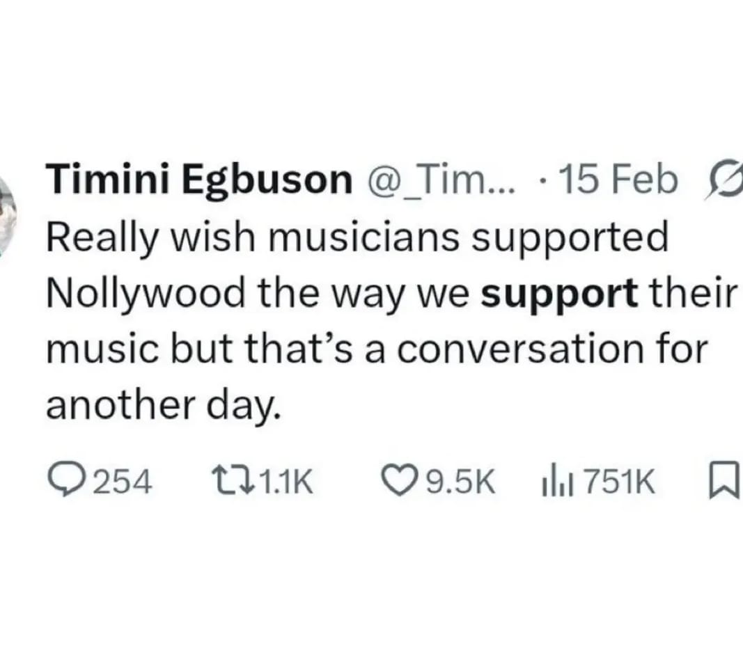 Actor Timini Egbuson sparks debate with comments on support and entitlement