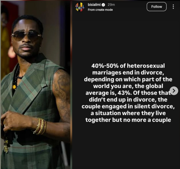 G@y Rights activist Bisi Alimi links global divorce trends, infidelity, queer stereotypes and societal shame in detailed morning reflections