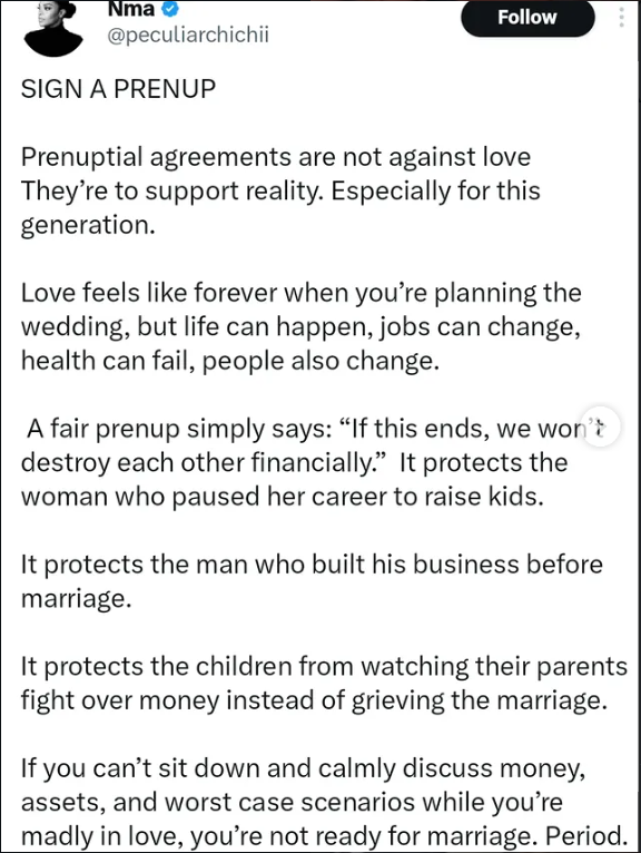 'Sign a prenup Online users insist love isnt enough without financial protection