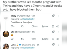 X users react after woman blocks her brother and his wife over back-to-back pregnancies