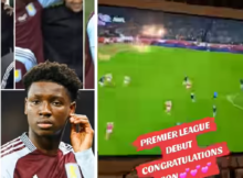 Proud mums emotional reaction as Aston Villa youngster Jamaldeen Jimoh-Aloba makes Premier League debut