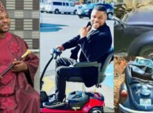 Veteran gospel singer Yinka Ayefele shares emotional moment with his triplets as they ask why he cant walk