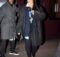 Rihanna reacts after being hit by a closing door while leaving New York hotel