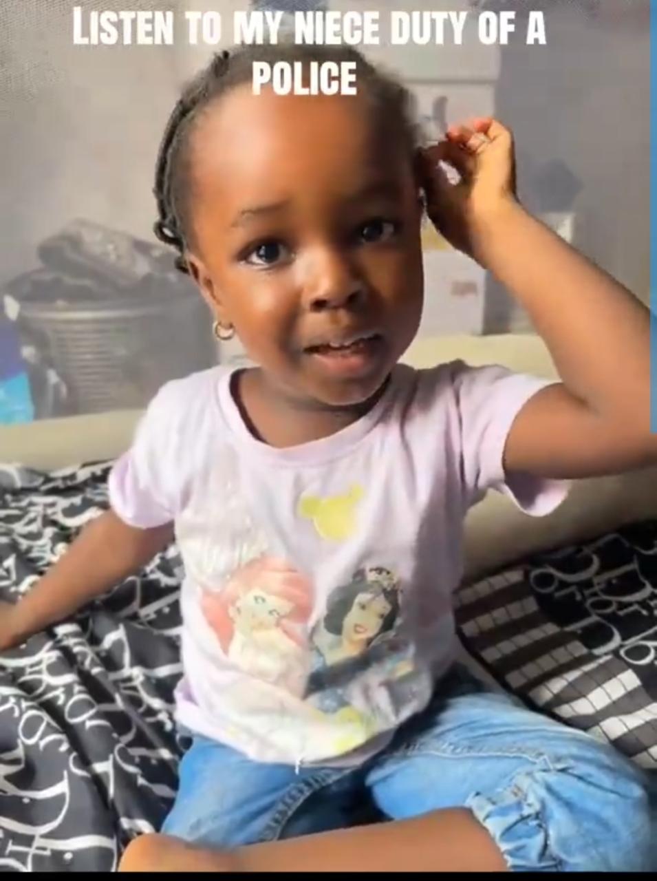 I want to be a policewoman so I can block road and collect money from keke  little girl says sparks laughter online