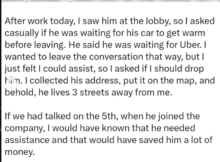 Nigerian man shares how his colleague avoided him at work only to discovered they lived three streets apart