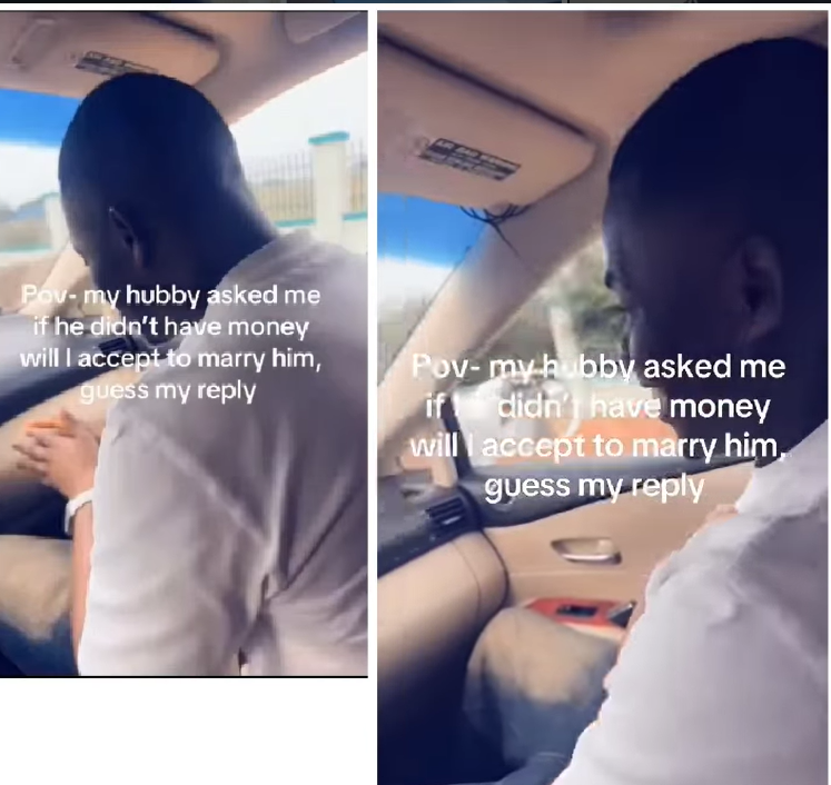Wife gets people talking after giving a funny answer when her husband asked if shed accept him with no money or car