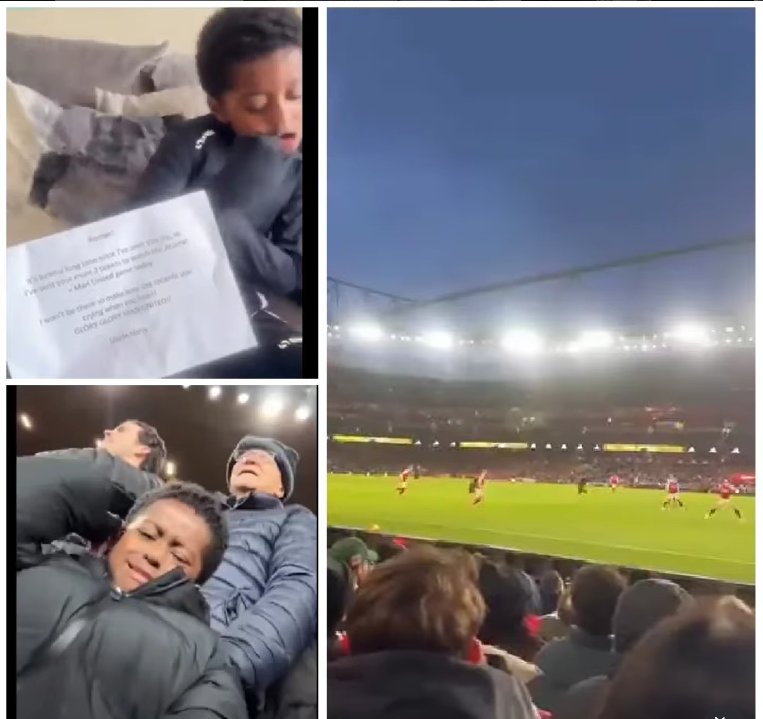 Little boy in tears after uncle gets him and his mum tickets to watch Arsenal vs Man United at the Emirates but Arsenal lost