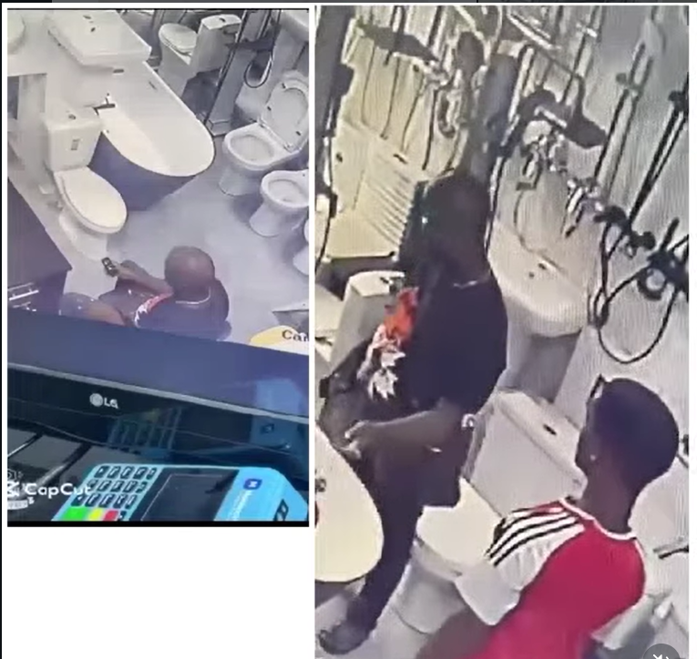 CCTV captures moment man poses as customer and stals plumbers phone in Lagos