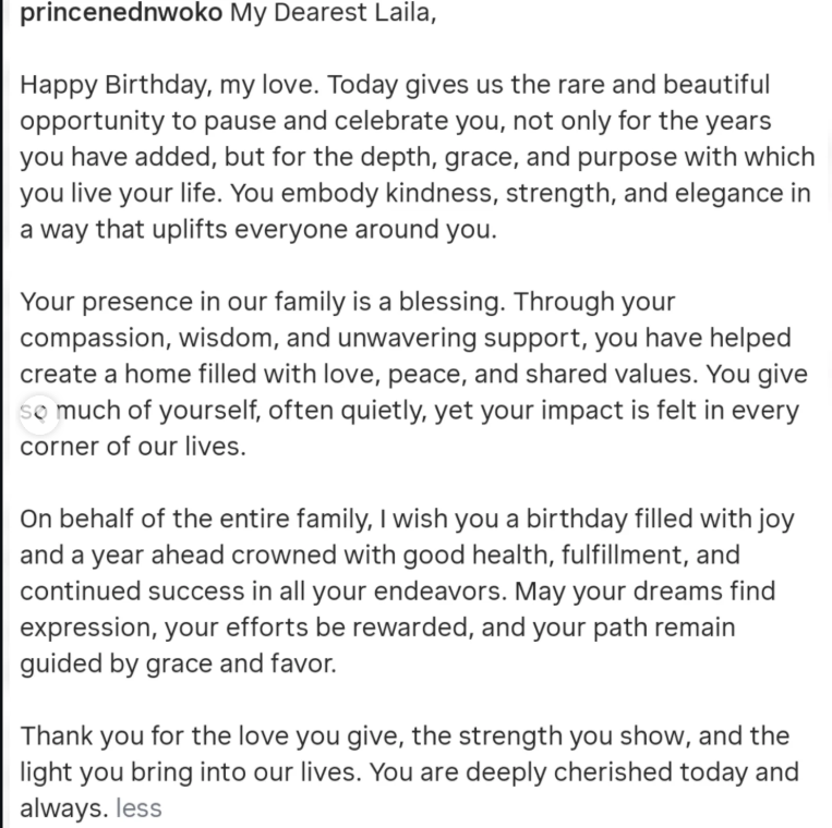 Senator Ned Nwoko celebrates 5th wife, Laila, with sweet birthday message