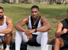 Anthony Joshua attends burial of close friend and coach Sina Ghami in London