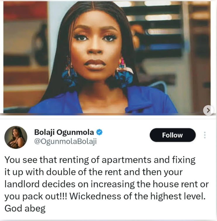 If youre renting in Lagos, dont fix anything  Actress Bolaji Ogunmola sparks debate over landlords in Lagos